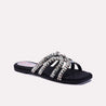 Black Comfy Flat Fancy Slippers