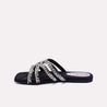 Black Comfy Flat Fancy Slippers for Women