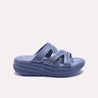Womens Blue Thick Sole Casual Slippers