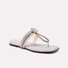 Gold Fancy Flat Slippers