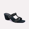 Green Block Heel Fancy Slippers