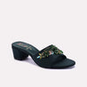 Green Fancy Heel Slippers