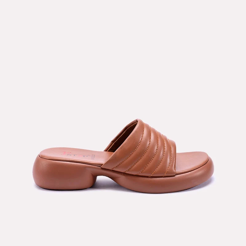 Womens Mustard Chunky Casual Slippers