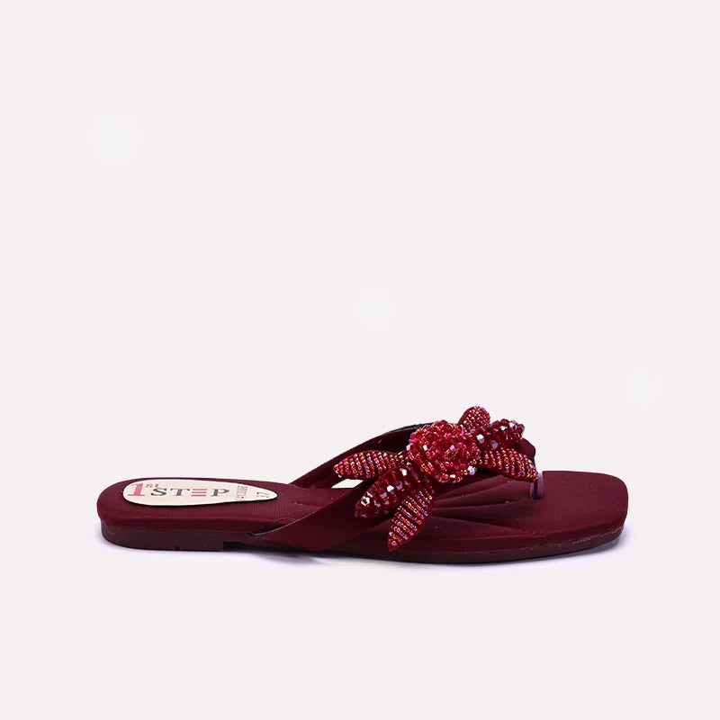 Womens_Maroon_Fancy_Flat_Slippers_0413006_2.webp