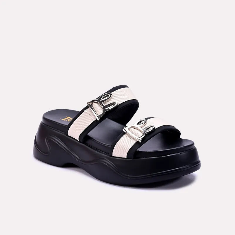 adele black chunky casual slippers