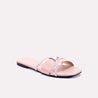 adelina peach fancy flat slippers