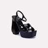 alice black chunky heel sandals