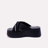 alison black casual platform slides for women