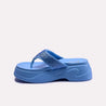 blue thick sole flip flop women slippers