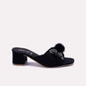 allure womens black fancy slippers