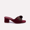 allure womens maroon fancy slippers