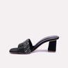 althea black bridal slippers for women