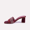 althea maroon bridal slippers for women