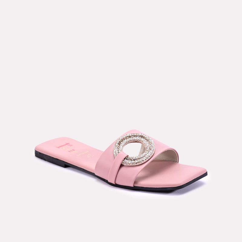 althea peach flat fancy slippers