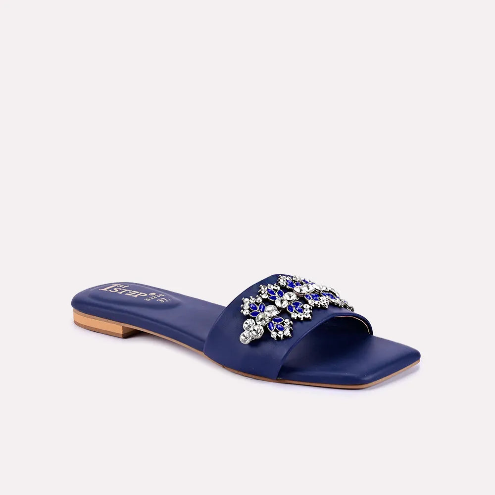 amelia blue fancy slippers