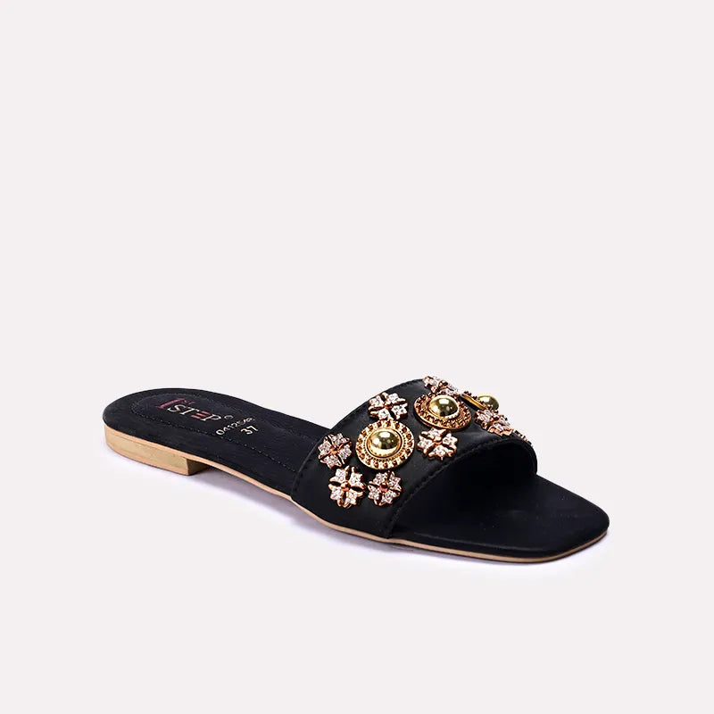 anastasia black fancy slippers