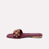 anastasia maroon fancy slippers for women