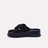 angela black casual slides for women