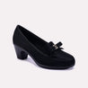 anika black casual court shoes