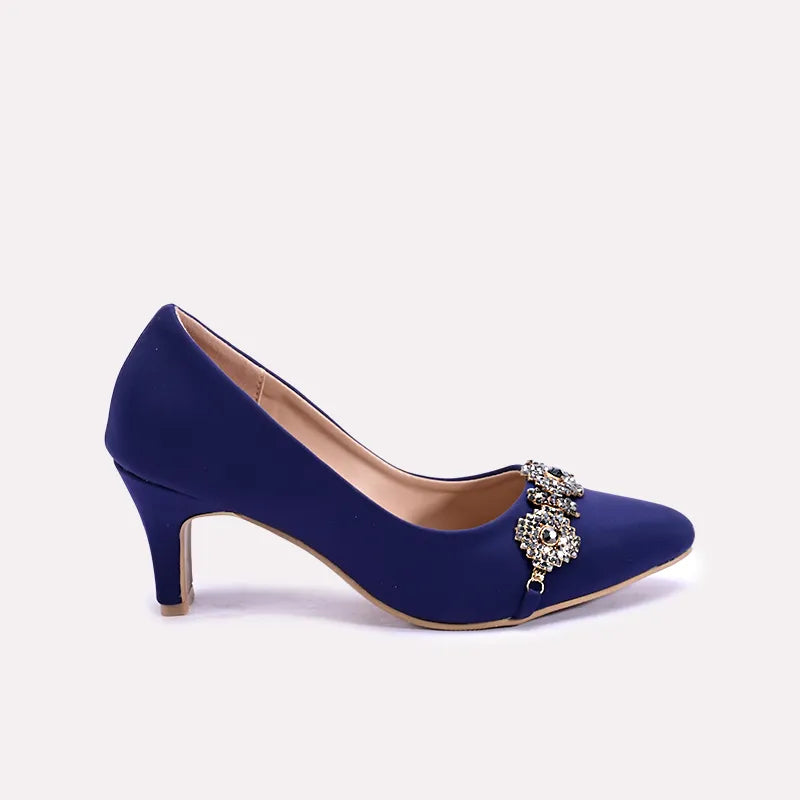 araminta womens blue fancy court shoes