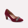 araminta maroon fancy court shoes