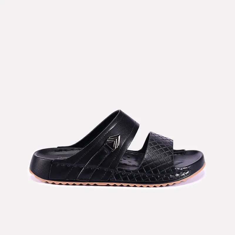 archer men black casual slippers