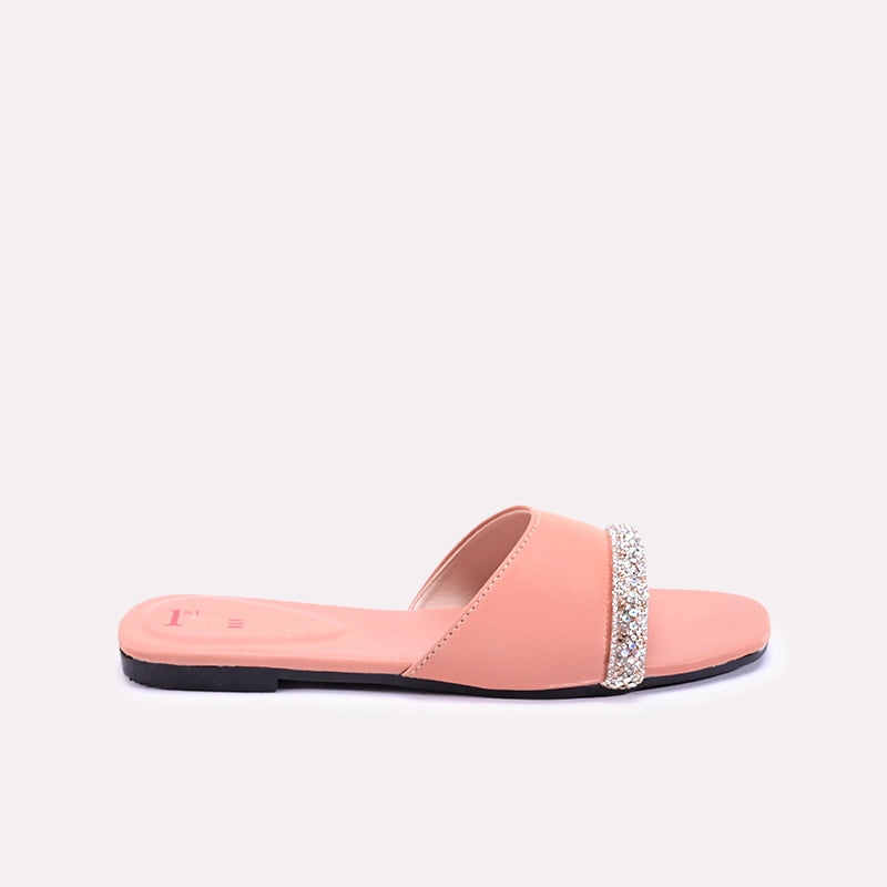 ashbourne womens peach fancy slippers