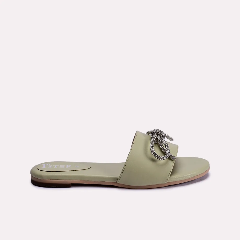 ashly green fancy flat slippers