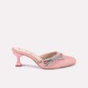 astra women peach fancy heel pumps