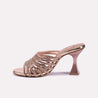 aurelia peach bridal heel slippers for women