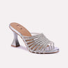 aurelia silver bridal heel slippers