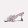 aurelia silver bridal heel slippers for women