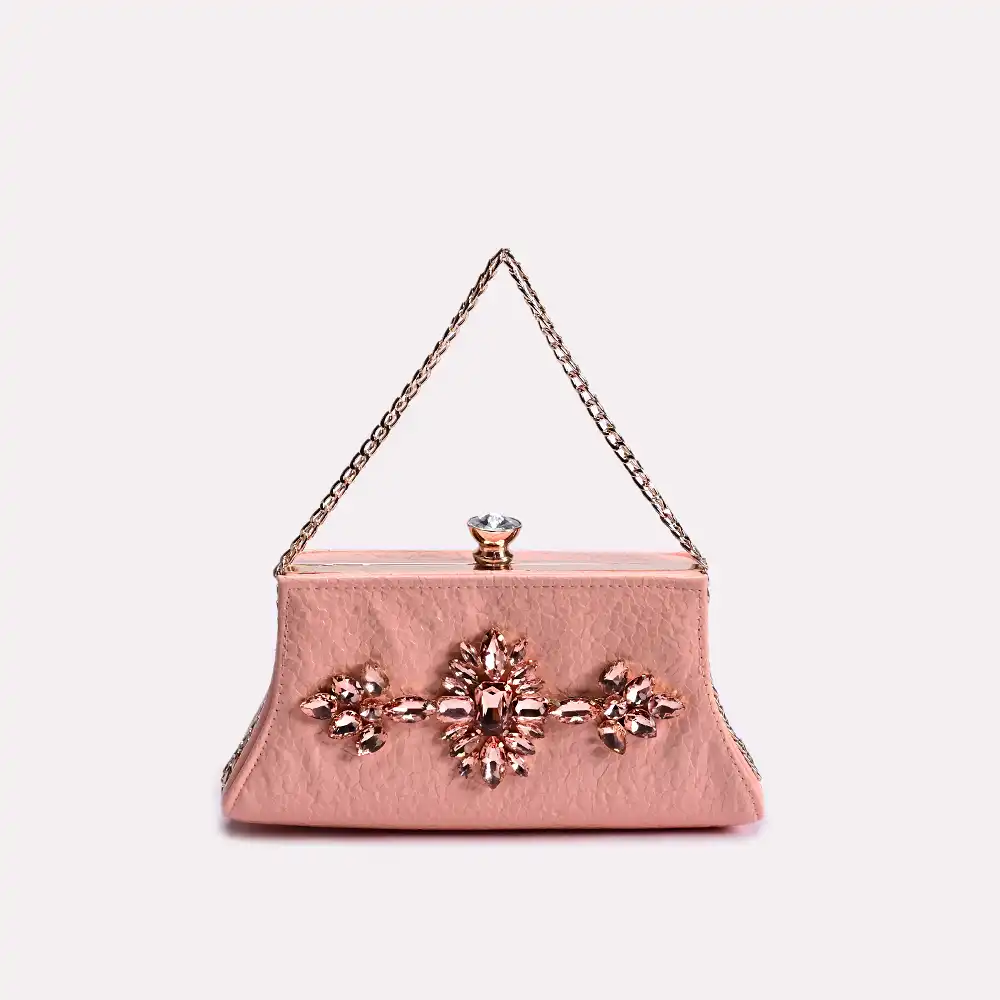 ava peach clutch front