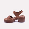 aveline brown chunky casual sandals for women