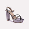 azura gray glossy high heel sandals