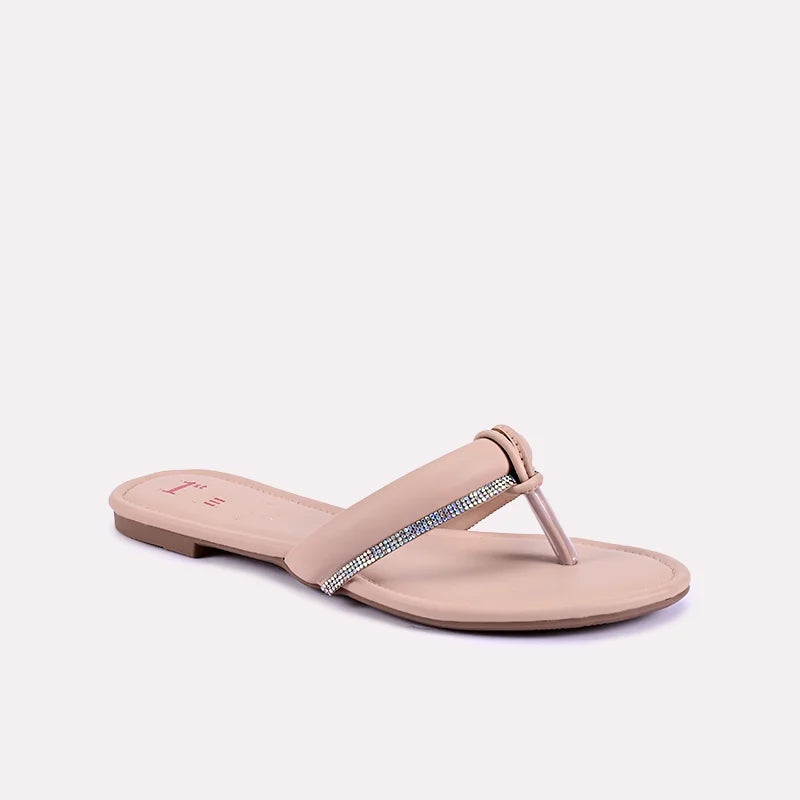 beatrix peach flat slippers