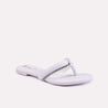 beatrix white flat slippers