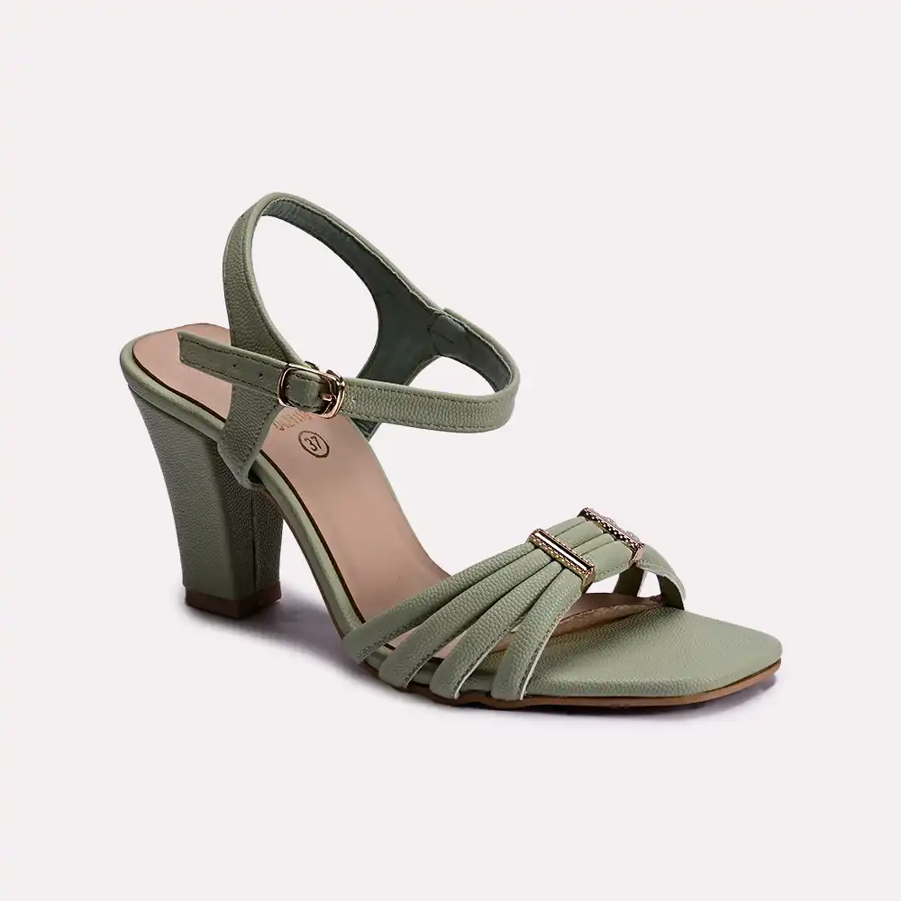 bella green fancy sandals