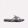 Black Flat Fancy Slippers for Women