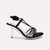 Womens Black Pointed Heel Fancy Sandals