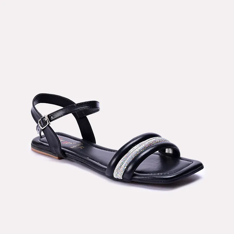 blair black fancy flat sandals