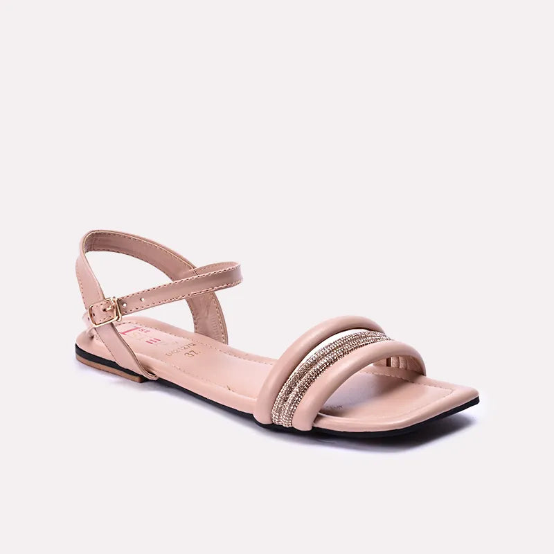 blair peach fancy flat sandals