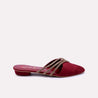 briella womens maroon fancy mules