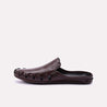 Brown Back Open Loafers for Men