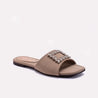 Brown Fancy Flat Slippers