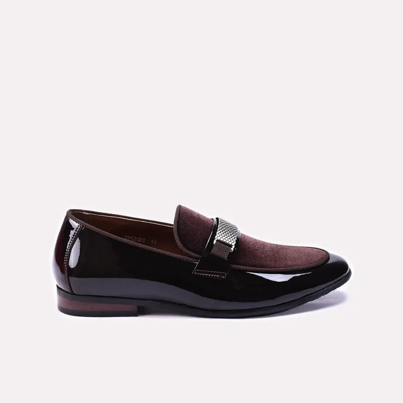 Mens Brown Glossy Formal Shoes