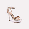 calista gold glossy bridal sandals