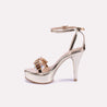 calista gold glossy bridal sandals for women