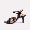 cami black casual heel sandals for women