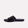 caris black quilted slippers for women